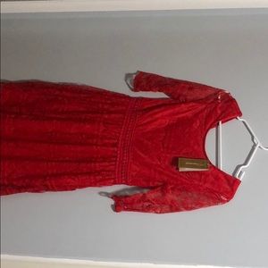Never worn! Francesca’s red lace dress!